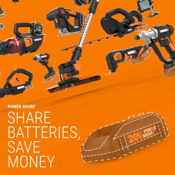 Worx POWER SHARE 20-Volt Reciprocating Saw