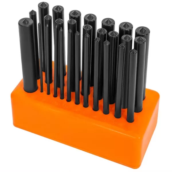 XtremepowerUS Center Punch Set Steel Transfer Punch Machinist Thread Tool Kit Set (28-Piece)