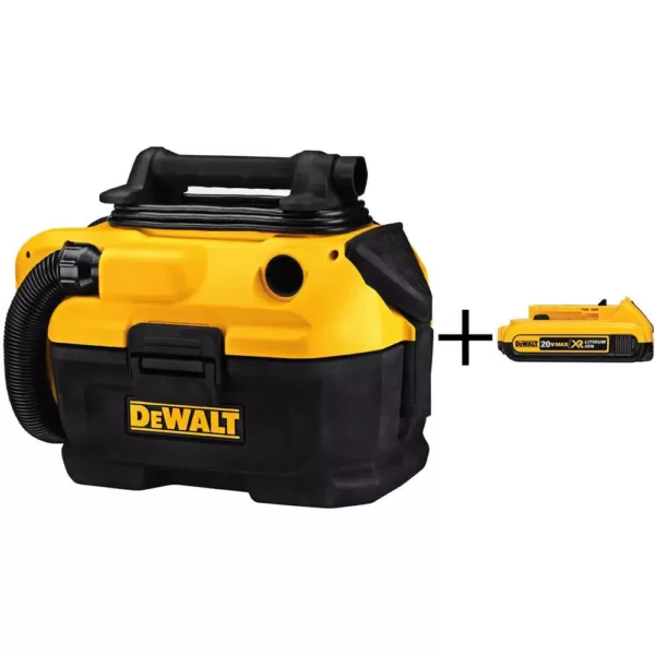 DEWALT 2 Gal. Cordless/Corded Wet/Dry Vacuum (Tool-Only) with 2Ah XR Battery Pack