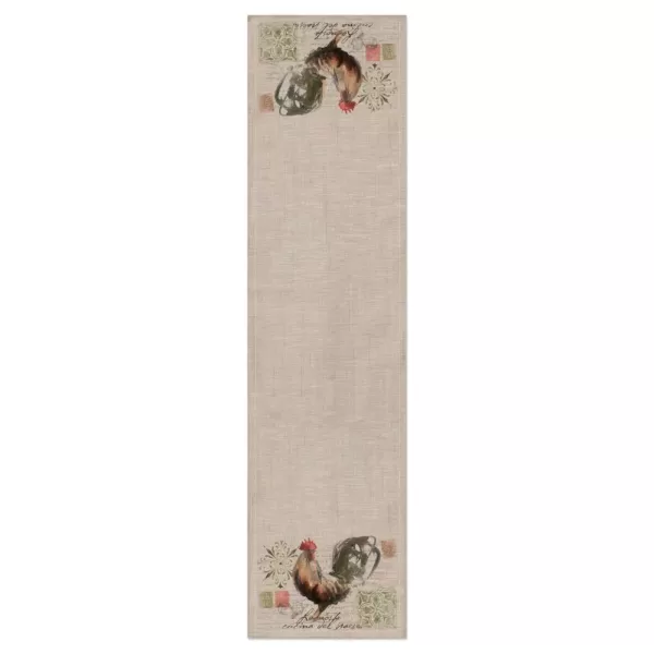 Heritage Lace Rooster Run 16 in. W x 54 in. L Natural Floral Polyester Table Runner