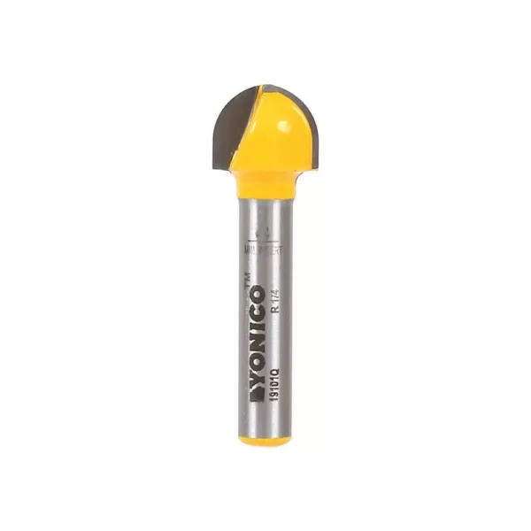 Yonico 1/2 in. Dia Carbide Tipped Core Box 1/4 in. Shank Router Bit