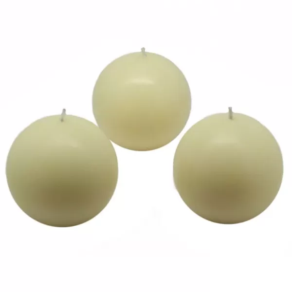 Zest Candle 3 in. Ivory Ball Candles (6-Box)