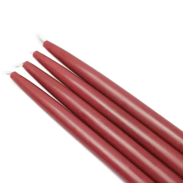 Zest Candle 10 in. Burgundy Taper Candles (12-Set)