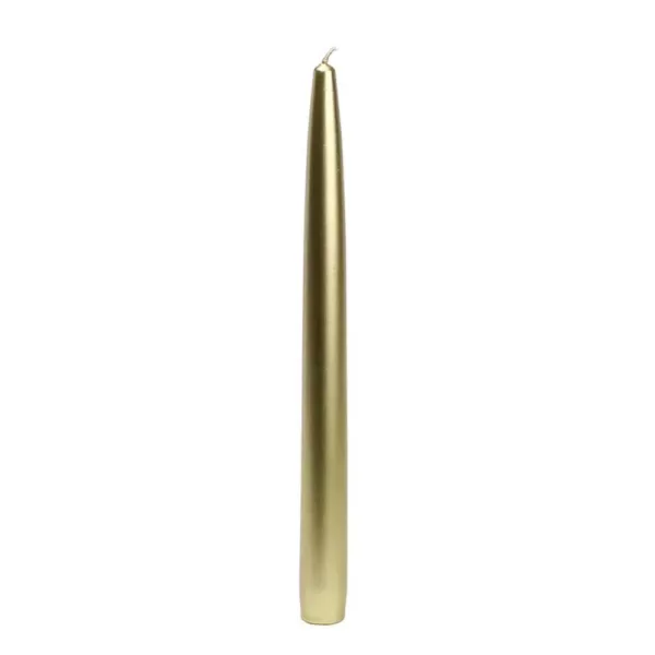 Zest Candle 10 in. Metallic Gold Taper Candles (12-Set)